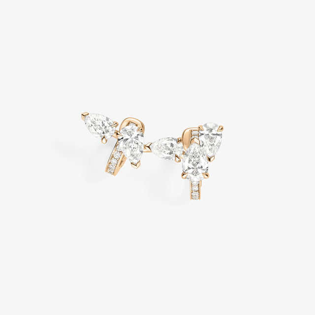 Serti sur Vide earring set with 5 diamonds